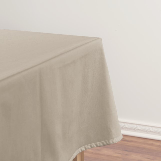 Hummus Beige, Light Brown Neutral Solid Color Tablecloth (In Situ)