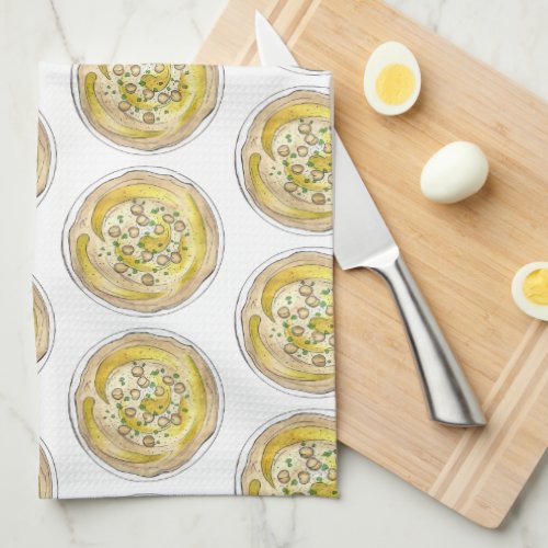 Hummus Houmous Chickpeas Mediterranean Food Dip Kitchen Towel