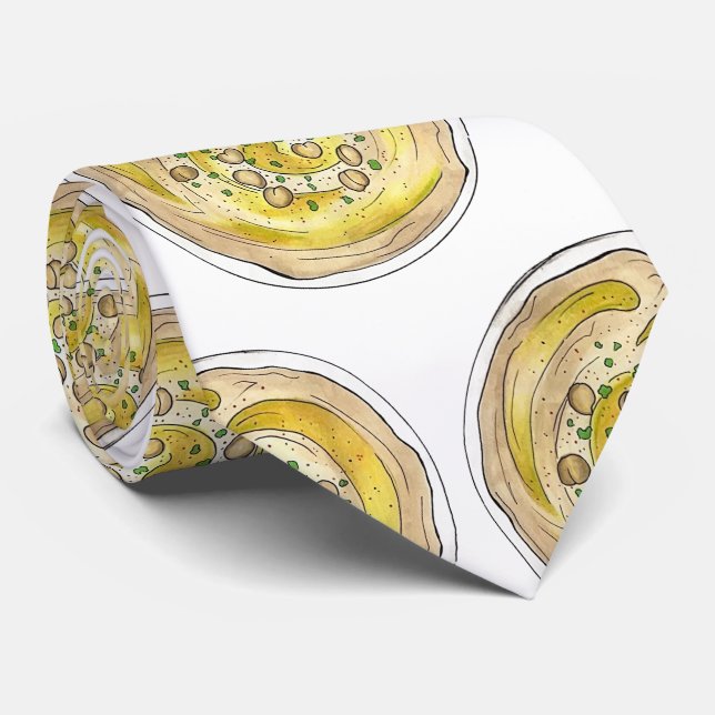 Hummus Houmous Chickpeas Mediterranean Food Dip Neck Tie (Rolled)