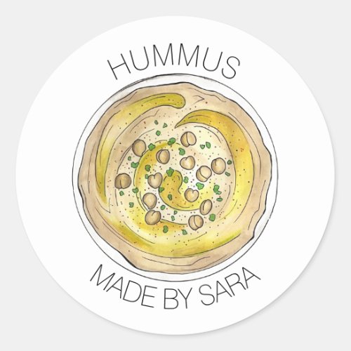 Hummus Houmous Dip Homemade From the Kitchen Of Classic Round Sticker
