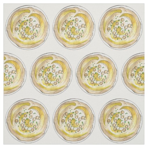 Hummus Houmous Mediterranean Middle Eastern Food Fabric