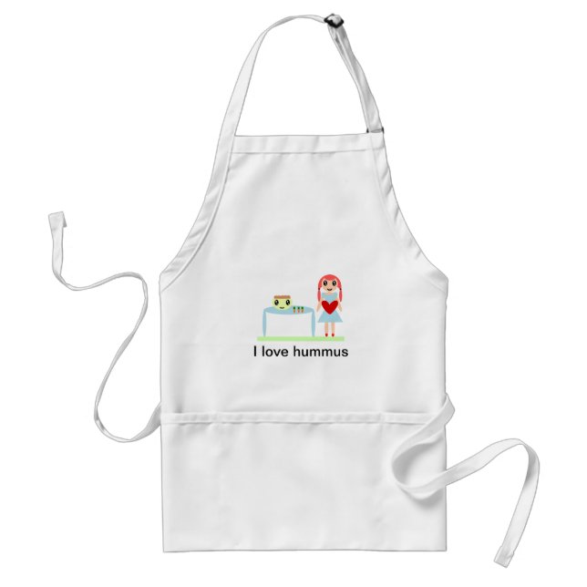 Hummus Love "I love hummus" Adult Apron (Front)