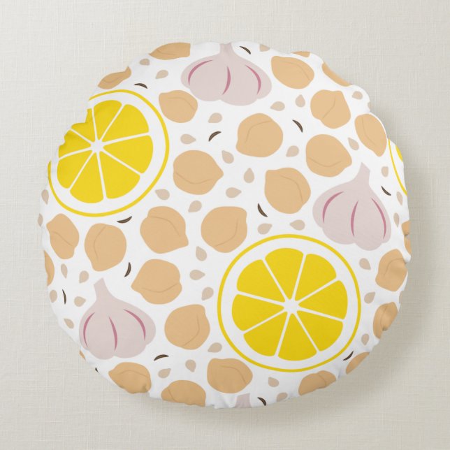 Hummus Round Pillow (Front)