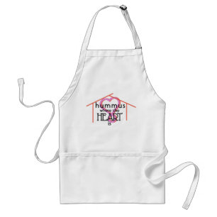Hummus Where The Heart Is Typography Adult Apron