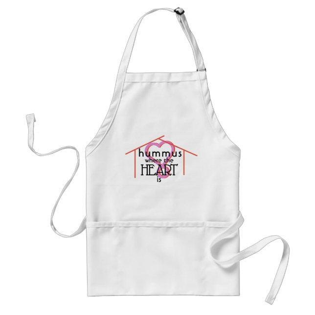 Hummus Where The Heart Is Typography Adult Apron (Front)