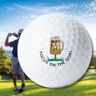 Humor 19th Tee Beer Mug Monogram Golf Balls