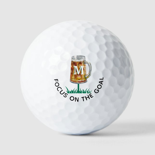 Humor 19th Tee Beer Mug Monogram Golf Balls (Front)