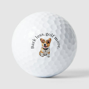 Humor Adorable Corgi 'Bark Less, Golf More' Fun Balls