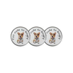 Humor Adorable Corgi 'Too Cute to Bogey' Fun Golf Ball Marker