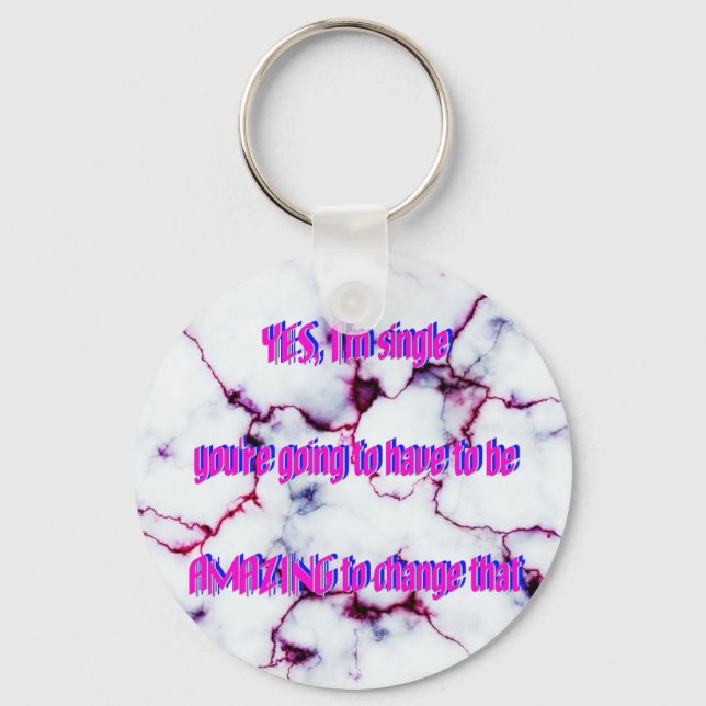 Humor - Amazing & Single Keychain (Front)