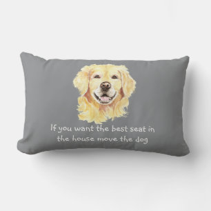 Humor Best Seat in house Dog Pet Animal Lumbar Pillow
