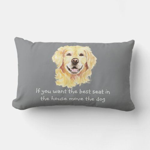 Humor Best Seat in house Dog Pet Animal Lumbar Pillow