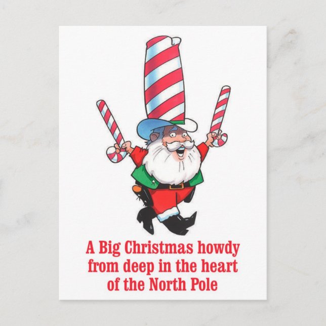 HUMOR Big Christmas Howdy Holiday Greeting Postcard (Front)