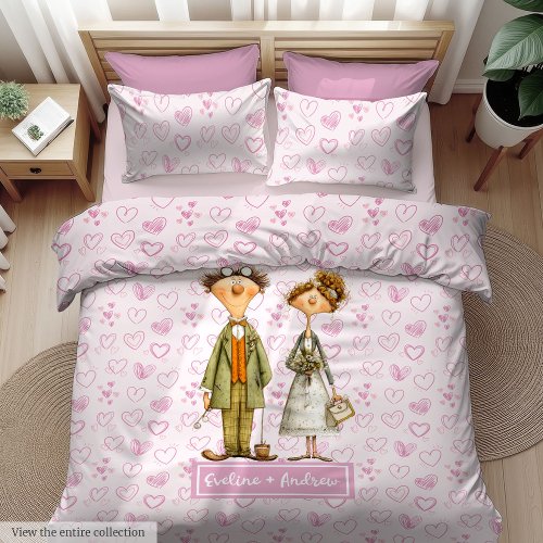 Humor Bride Groom Duvet Cover Quirky Wedding Gift