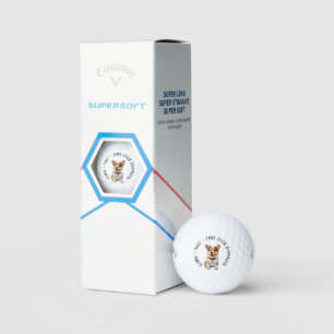 Humor 'Corgi + Golf = Fore-ever Happiness' Fun Joy Golf Balls