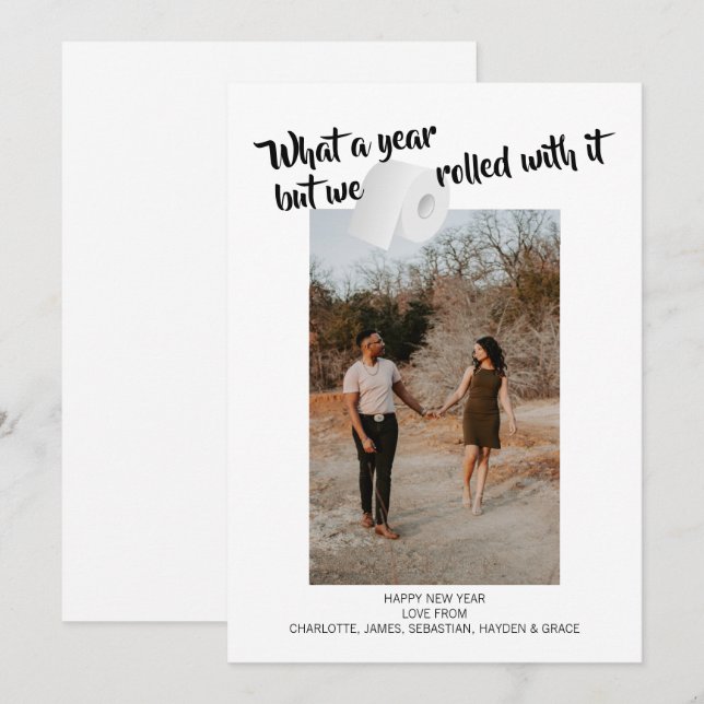 Humor Corona Virus 2020 New Year 2021 Holiday Card (Front/Back)