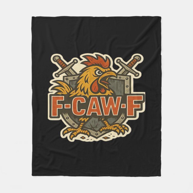 Humor Crow Funny Gothic F-Caw-F Fleece Blanket (Front)