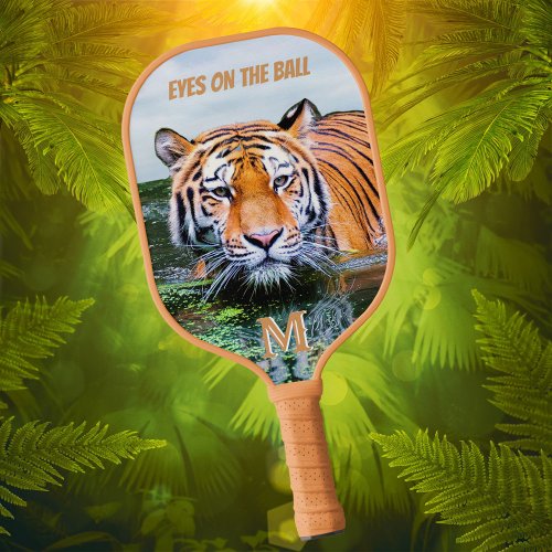 Humor Eyes on the Ball Tiger Monogram Pickleball Paddle