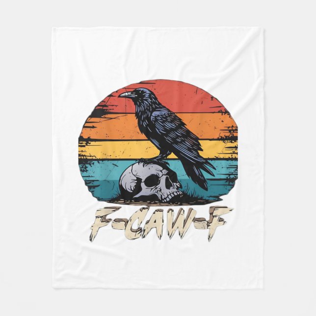 Humor F-Caw-F Gothic Funny Crow Essential Retro St Fleece Blanket (Front)