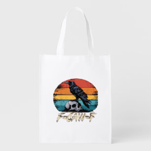 Humor F-Caw-F Gothic Funny Crow Essential Retro St Grocery Bag