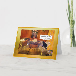 Humor Family Cats Setting the cake "on fire" CARD