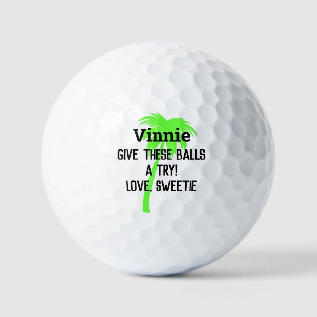 Humor fun personalized custom Golf Balls (Front)