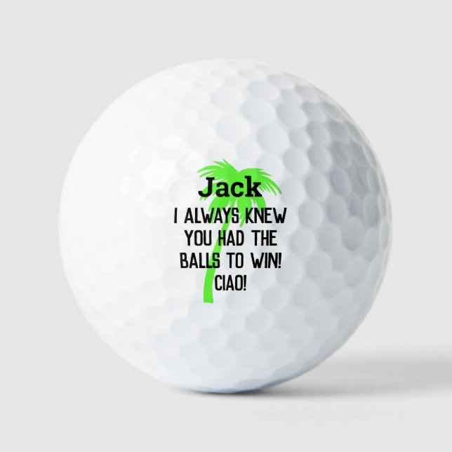 Humor fun personalized custom Golf Balls (Front)
