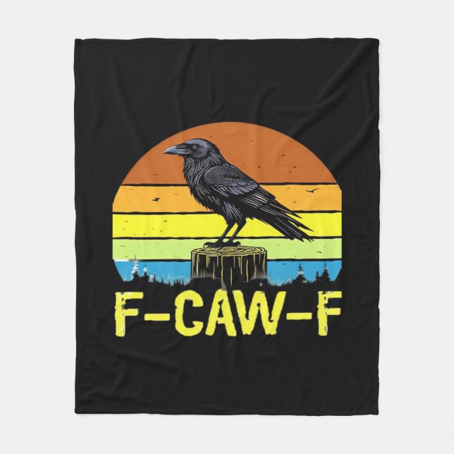 Humor Funny Crow F-Caw-F Gothic Fleece Blanket (Front)