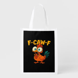 Humor Funny Crow F-Caw-F Gothic Grocery Bag