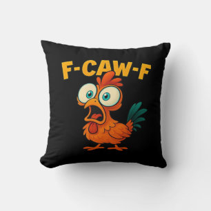 Humor Funny Crow F-Caw-F Gothic Throw Pillow