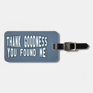 Humor Funny Travel Luggage Modern Blue Tag