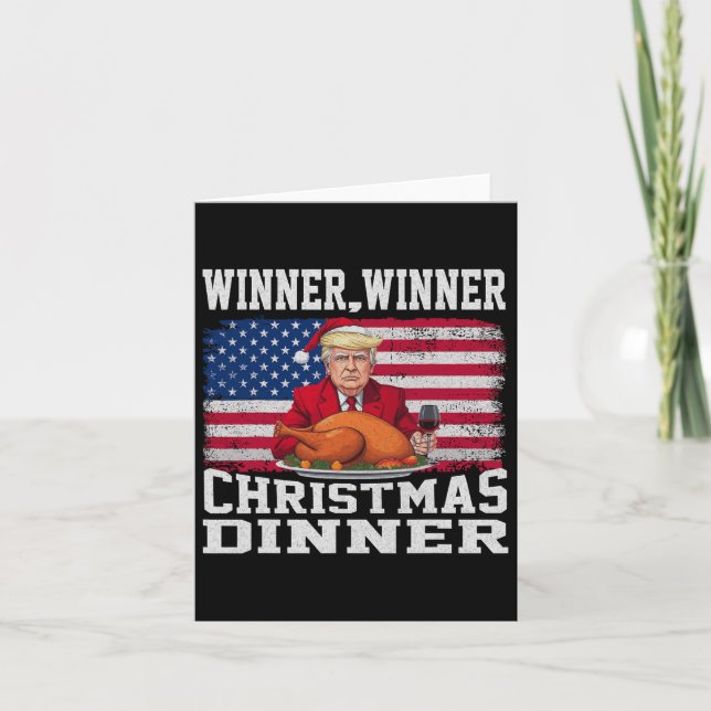 Humor Funny Trump Winner Winner Christmas Dinner M Card (Front)