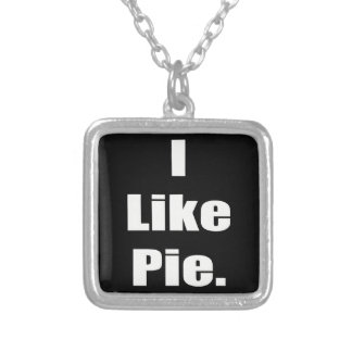 Humor I Like Pie Meme Silver Plated Necklace