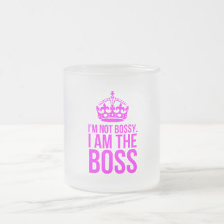 HUMOR I'M NOT BOSSY I AM THE BOSS FUNNY CHEEKY QUO FROSTED GLASS COFFEE MUG