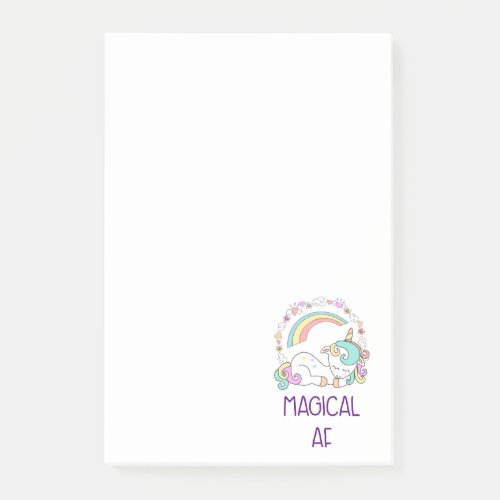 Humor _ Magical AF Unicorn Rainbow  Cute Stuff Post_it Notes