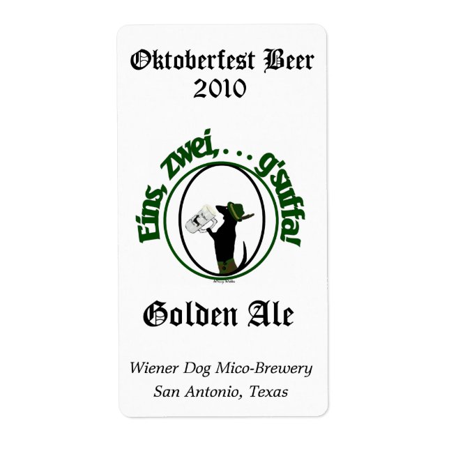 Humor Oktoberfest Home Made Beer Labels (Front)