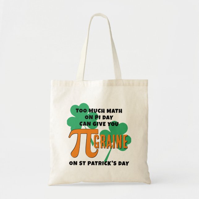 Humor Pi Day St Patrick's Day Math Tote Bag (Front)