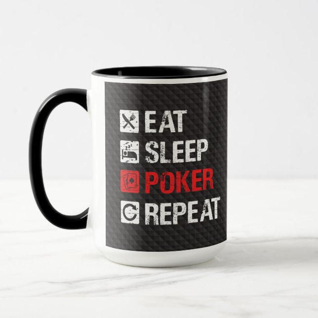Humor poker - Eat sleep poker repeat Mug (Left)