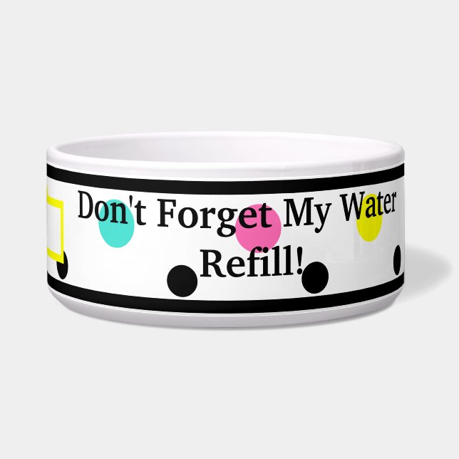 Humor Polka Dots Name Bowl (Right)