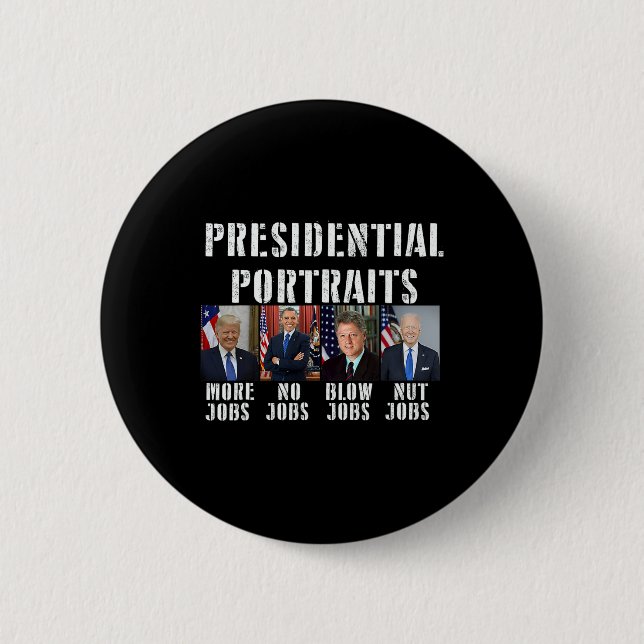 Humor Presidential Portraits Trump Obama Biden Cli Button (Front)