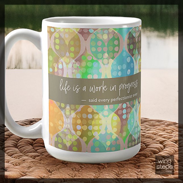 Humor Quote Abstract Blue Orange Neutrals Mug (Creator Uploaded)