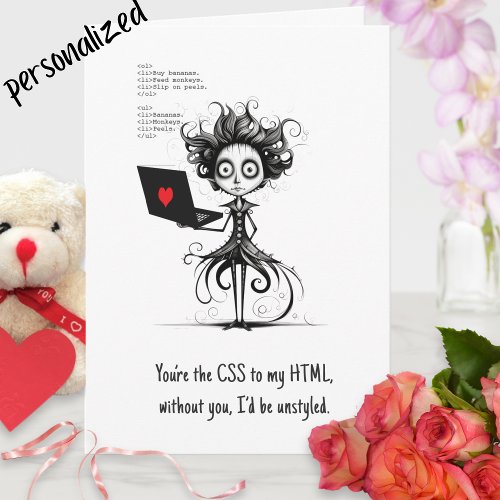 Humor Quote Computer Nerd Pun Funny Valentines Day Card