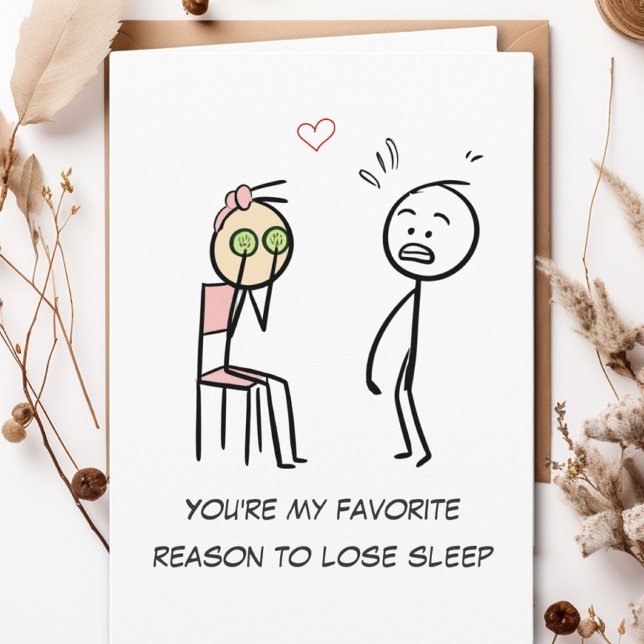 Humor Quote Stickman Facial Funny Valentines Day Card (Creator Uploaded)