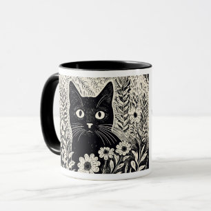 Humor Quotes Floral Cat Somethings Nothings Mug