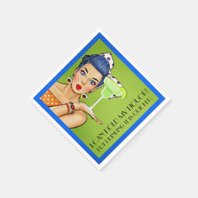 Humor Retro Liquor (Party) Cocktail Napkins (Corner)