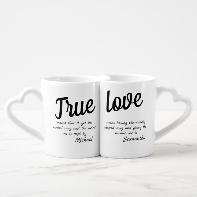 humor romantic funny matching lover's mug set (Front Nesting)