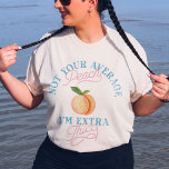 Humor Sassy Peach Body Positivity Vintage T-Shirt<br><div class="desc">Step into summer with confidence in our Humor Sassy Peach Body Positivity T-Shirt! Embrace body positivity with this humorous graphic tee, perfect for curvy queens. It's a thoughtful gift for plus-size loved ones. Our vintage aesthetic adds a touch of retro charm to any outfit. Celebrate your curves and spread sass...</div>
