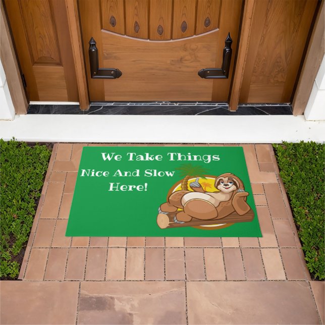 Humor Sloth  Doormat (Outdoor)