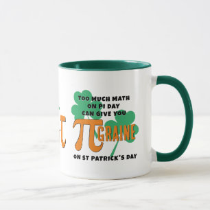 Humor St Patrick's Day Pi Day Math Monogram Mug