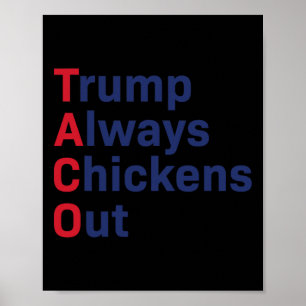 Humor Taco Trump Always Chickens Out Funny Poster